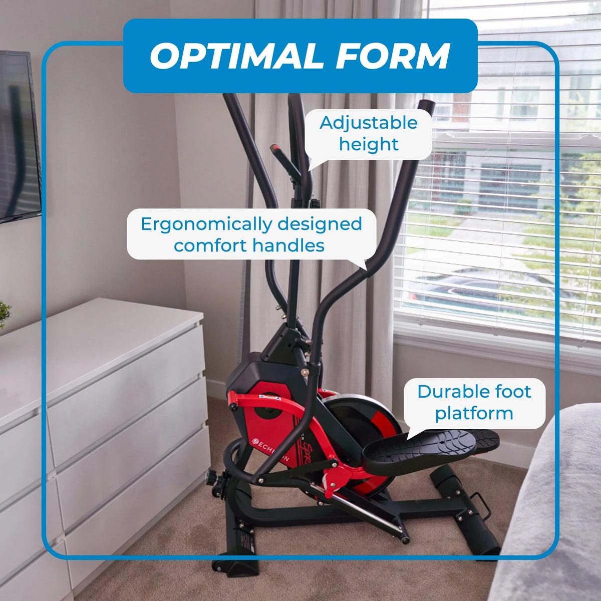 Elliptical Trainer with 8 Levels of Magnetic Resistance F444