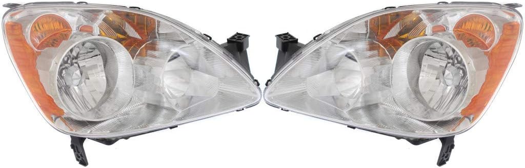 Honda CR-V Headlight Assembly 2005 2006 Pair Driver and Passenger Side U88590
