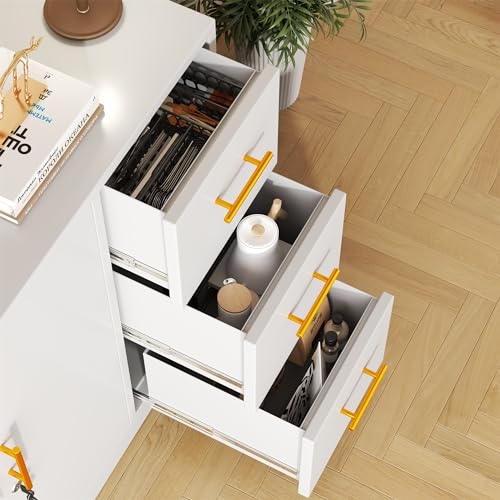 Large Metal Sideboard Buffet Cabinet with 2 Doors and 3 Drawers M12066