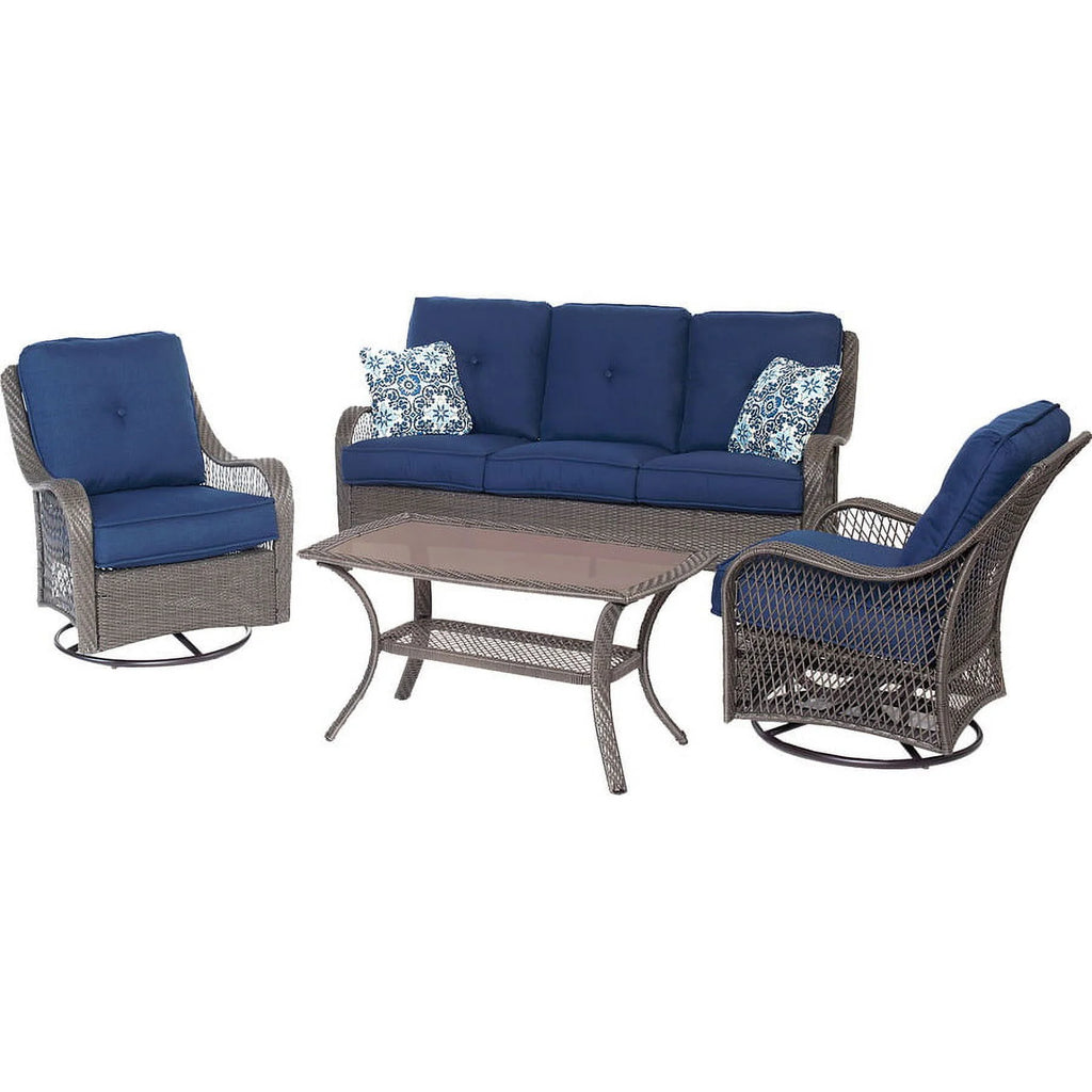 Navy Blue 4-Piece Patio Set F42498