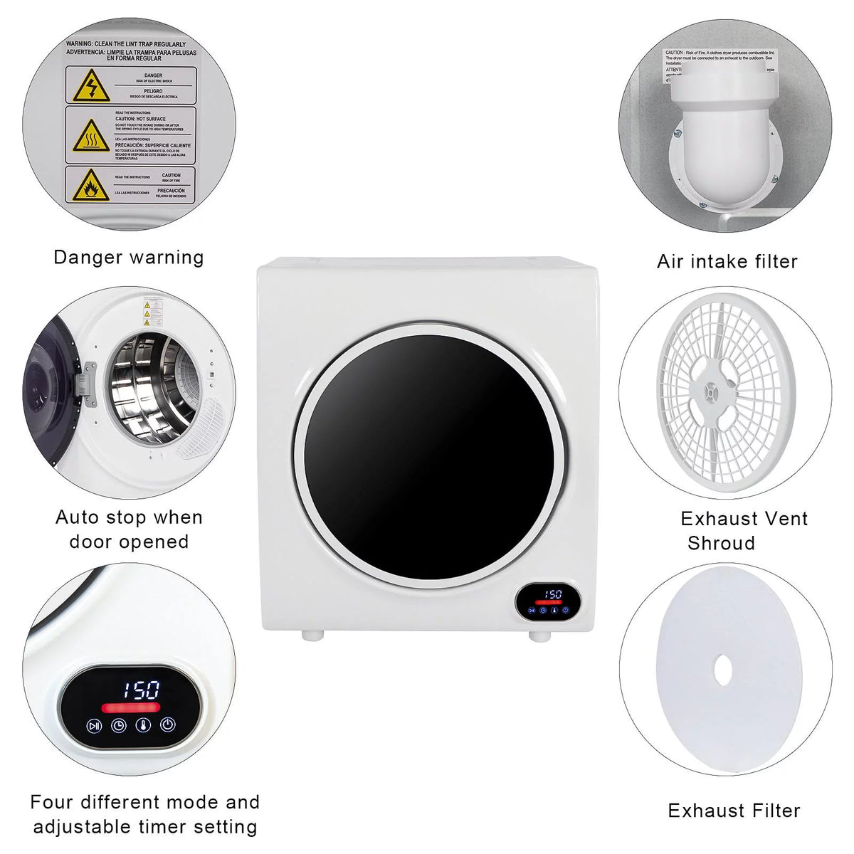 2.6 cu.ft Electric Compact Laundry Dryer X2867