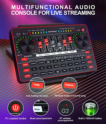 Podcast Microphone Bundle with Audio Mixer, 3.5mm Condenser Microphone, Soundboard with Voice Changer H238006