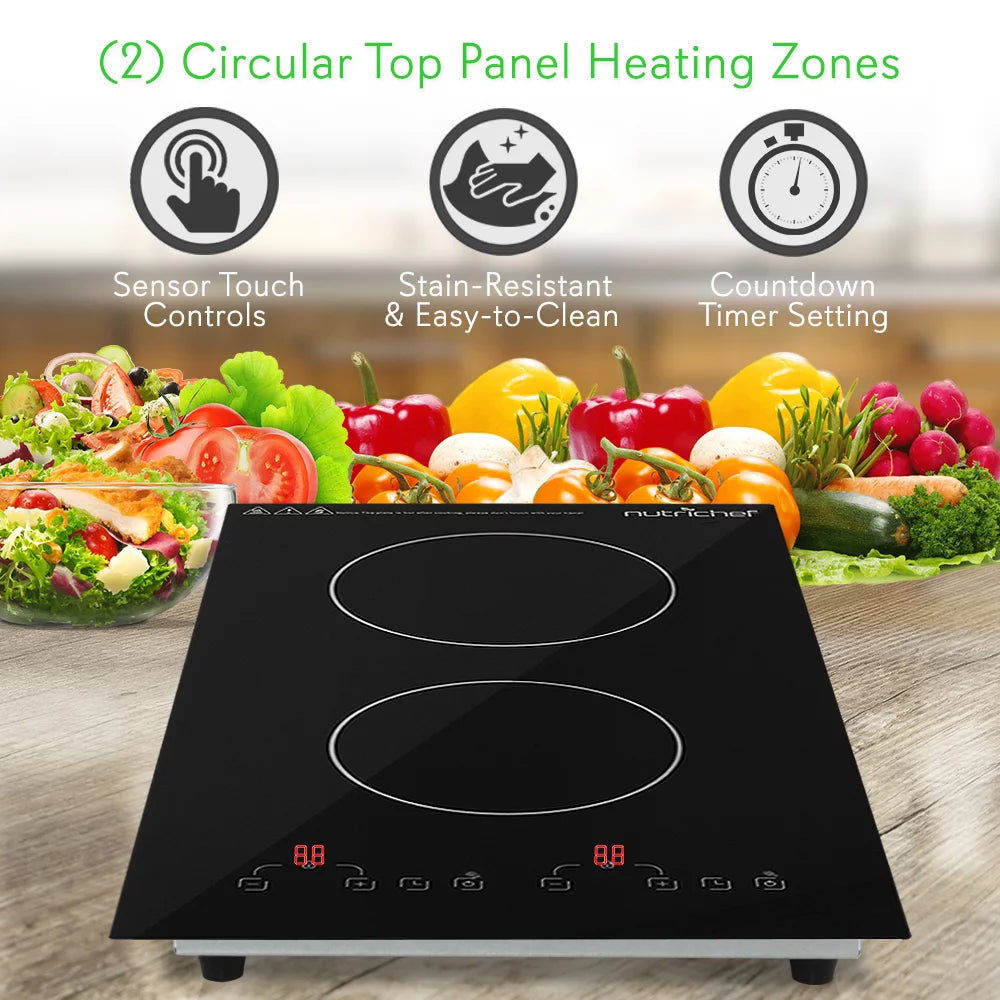 1800W Dual Induction Countertop Cooktop Burner Y182