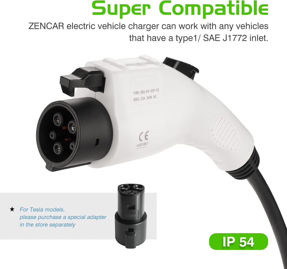 32 Amp Level 2 Portable EV Charger with Cable Holder O256