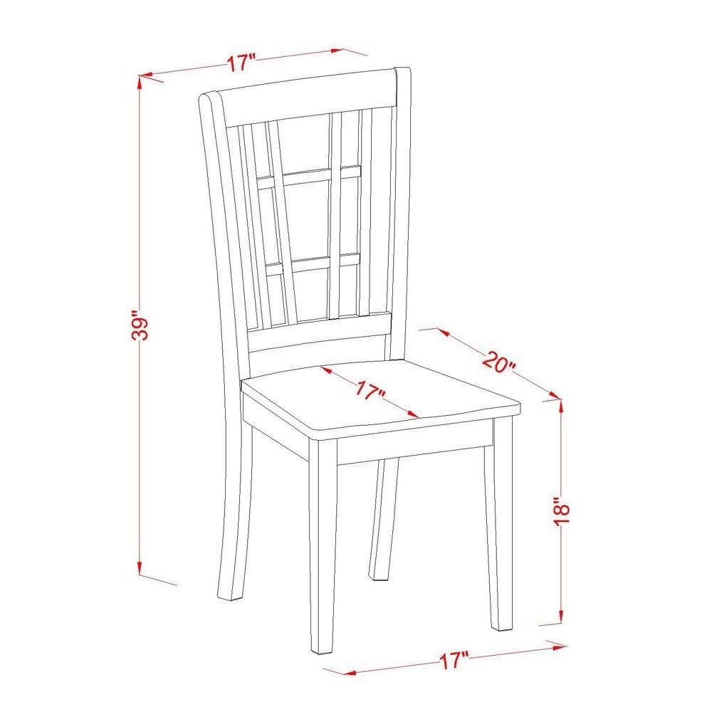 Buttermilk u0026 Brown Finish Wood Seat Dining Chair, Set of 2 W74351
