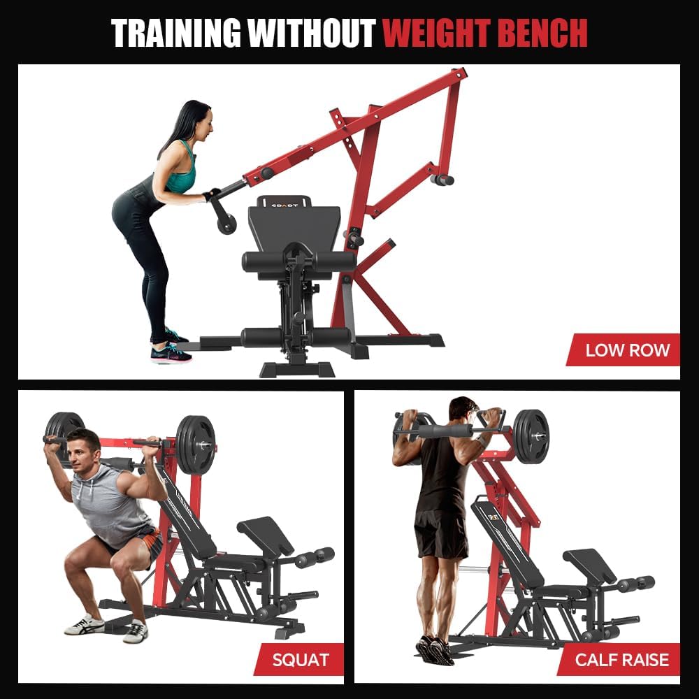 Red Multifunctional Strength Training Station with Multi Bench Press B392