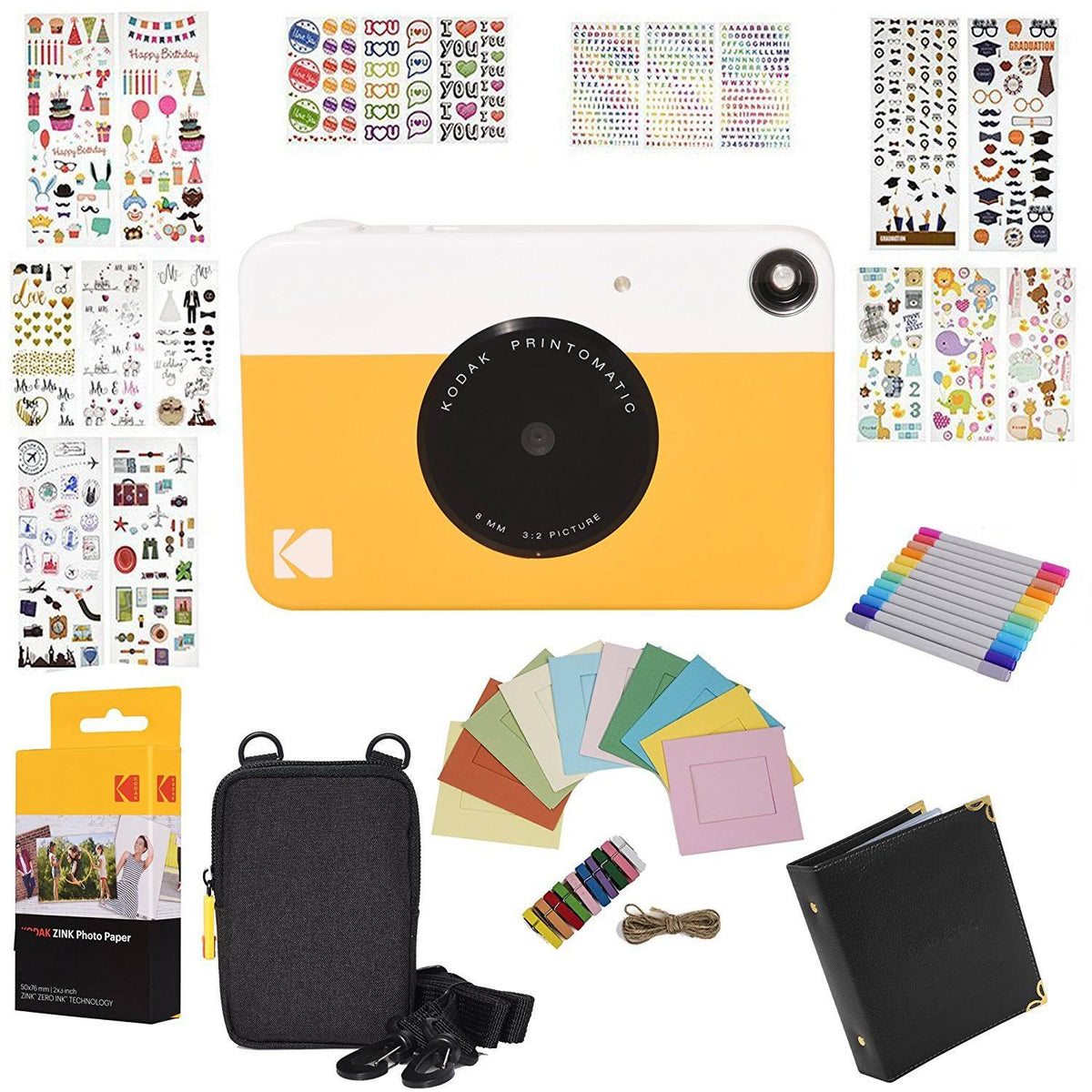 Instant Camera Bundle with Zink Paper and Case P6763