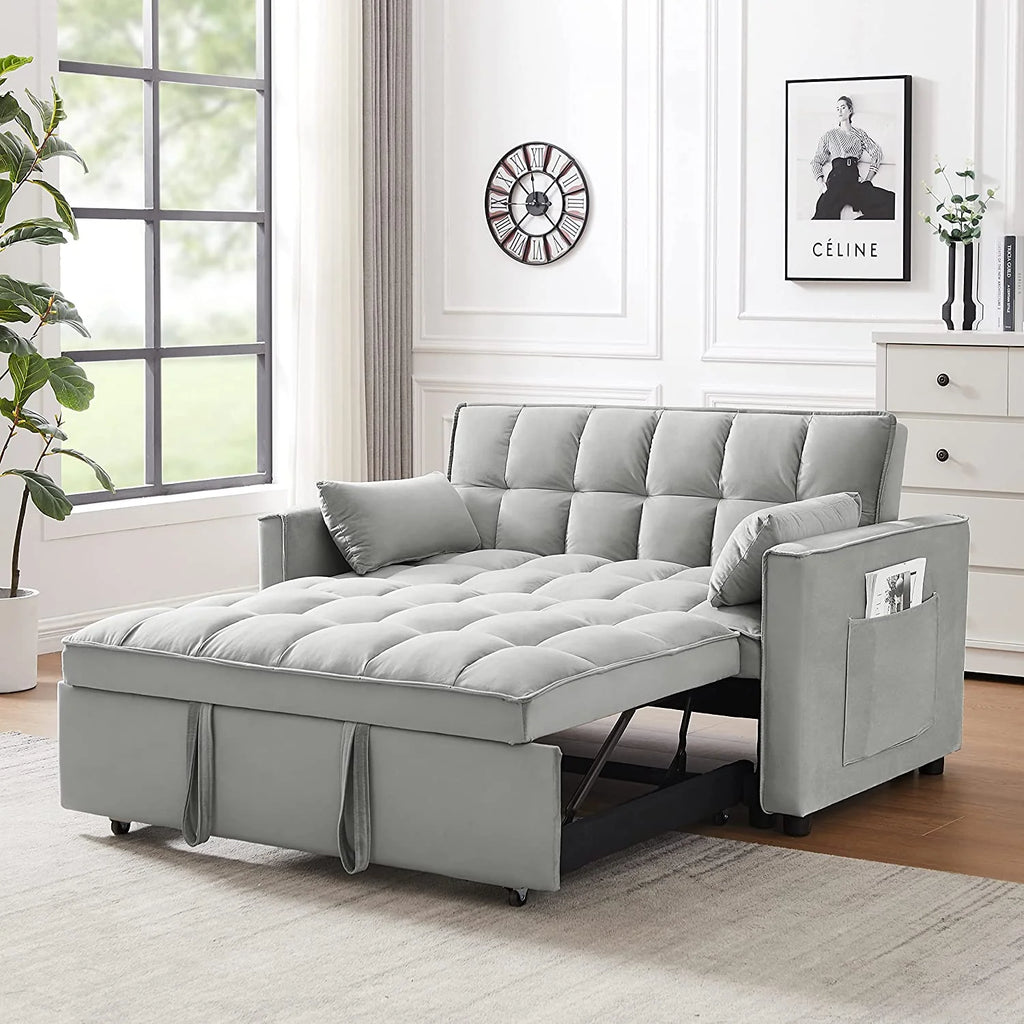 Velvet Loveseat Sofa Couch With Toss Pillows M16570