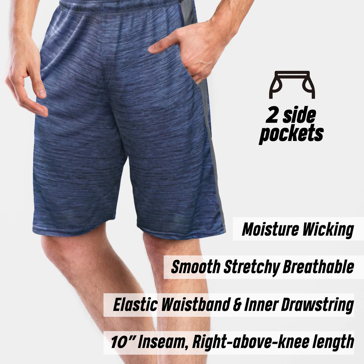 Men's Dry-Fit Athletic Shorts with Two Side Pockets O157519