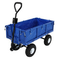 Blue Heavy-Duty Steel Utility Garden Cart with Liner Y6812