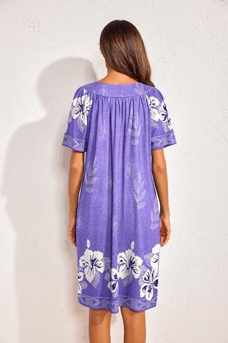 Floral Print Nightgown with Pockets Mumu Dress O29338