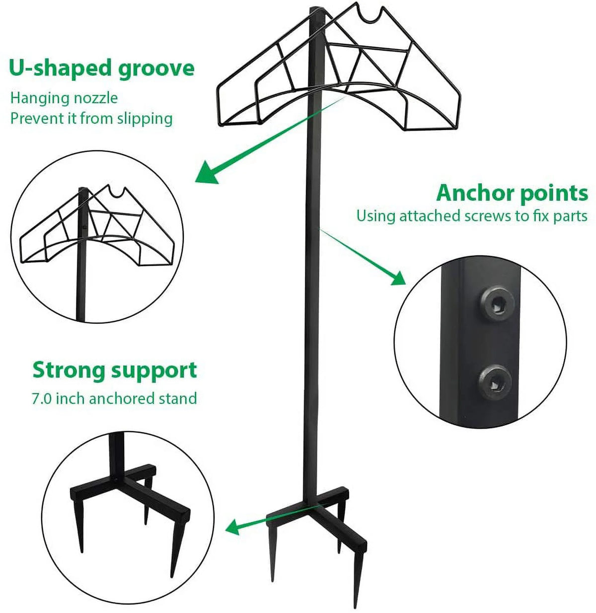 Black Heavy Duty Metal Garden Hose Holder C863093