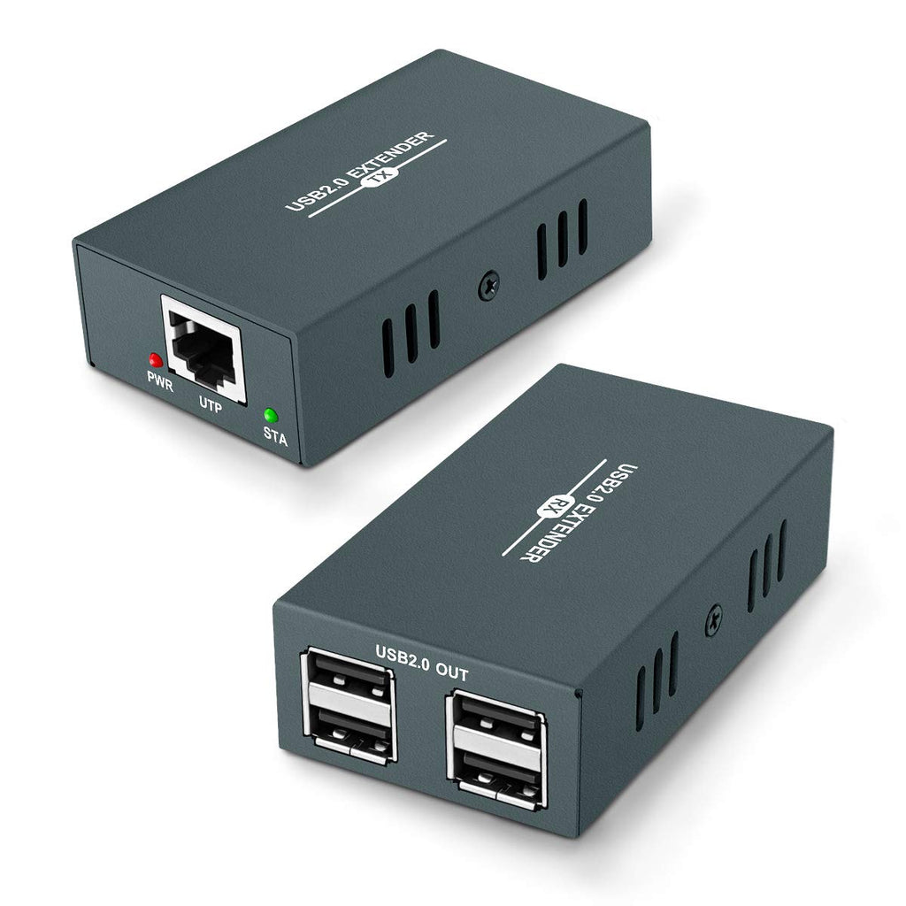USB Extender Kit with 4 USB 2.0 Hub Over Ethernet Up to 165ft G5712