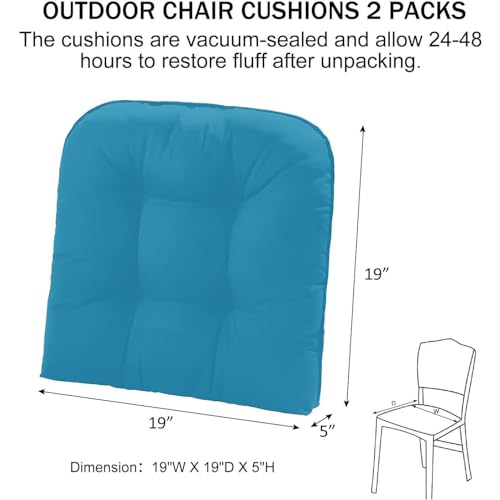 Beige Waterproof Outdoor Chair Cushion Set of 2 U3385