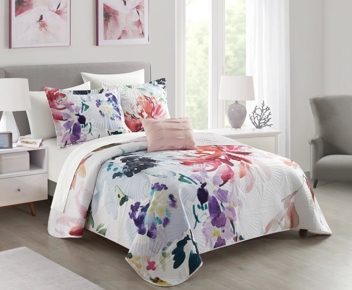 10-Piece Reversible Paisley Comforter Set King Red Q805395