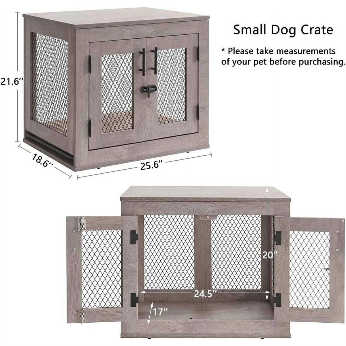 Dog Crate with Cushion and Tray K986569