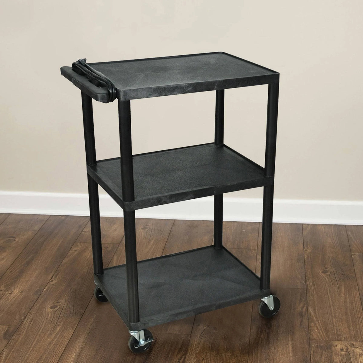 42x22H Electric A V Cart with Three Shelves Q753