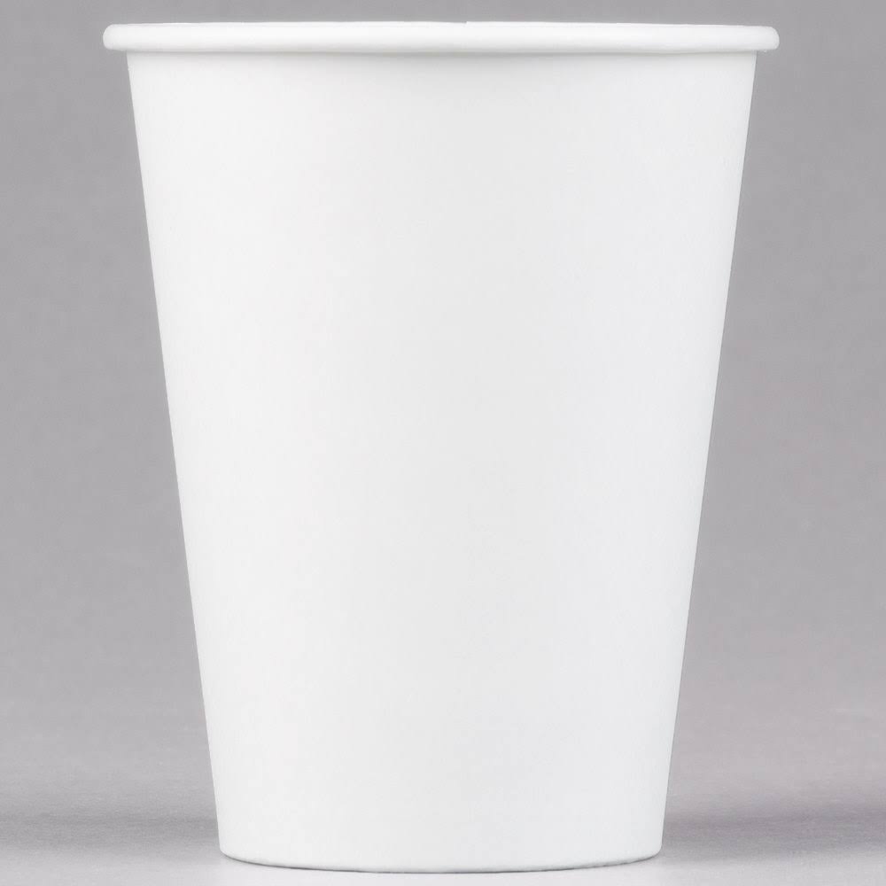 12 oz White Poly Paper Hot Cup D860299