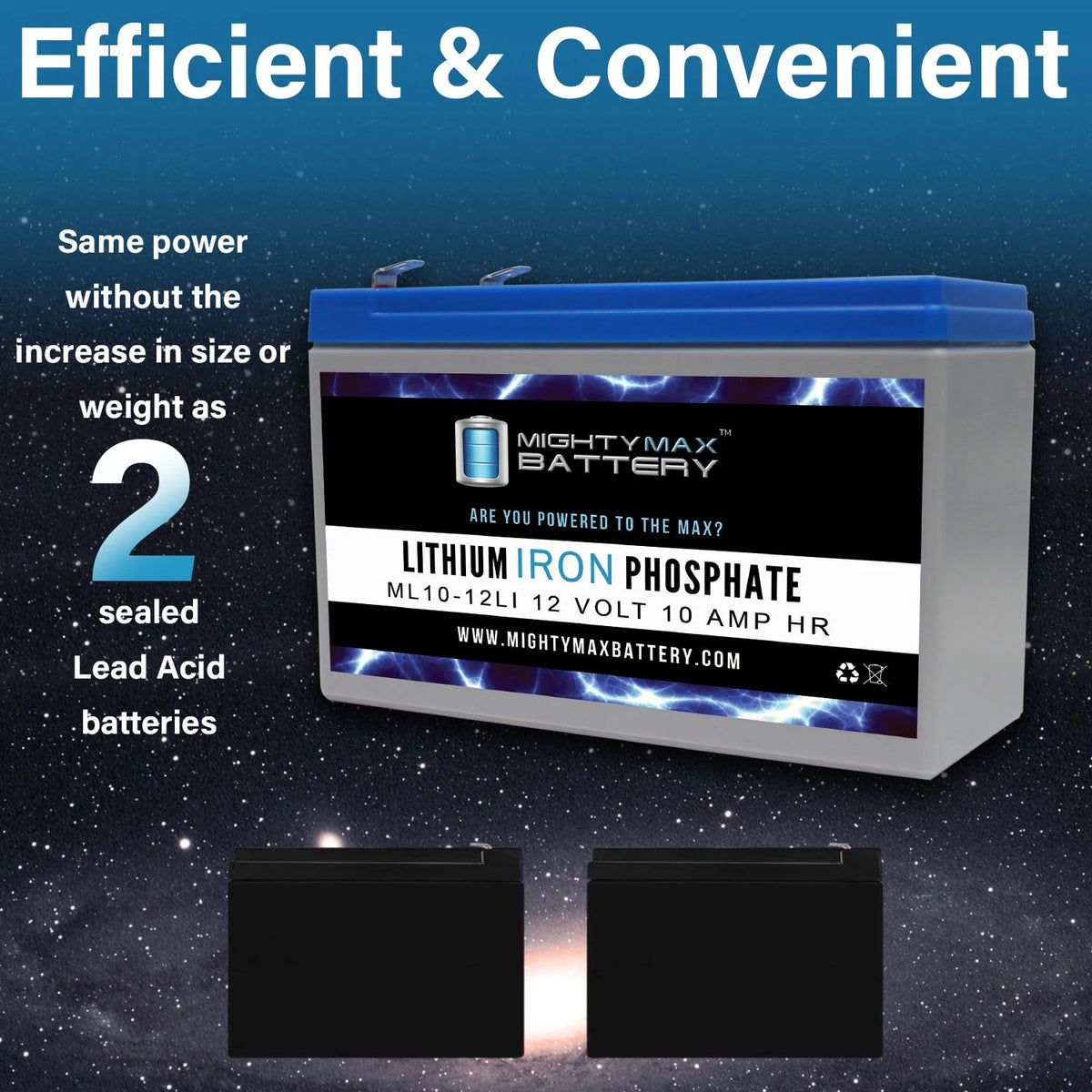 12V 10AH Lithium Replacement Battery 3 Pack V458096