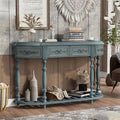 Retro Curved Console Table with 2 Top Drawers and Solid Wooden Frame K227