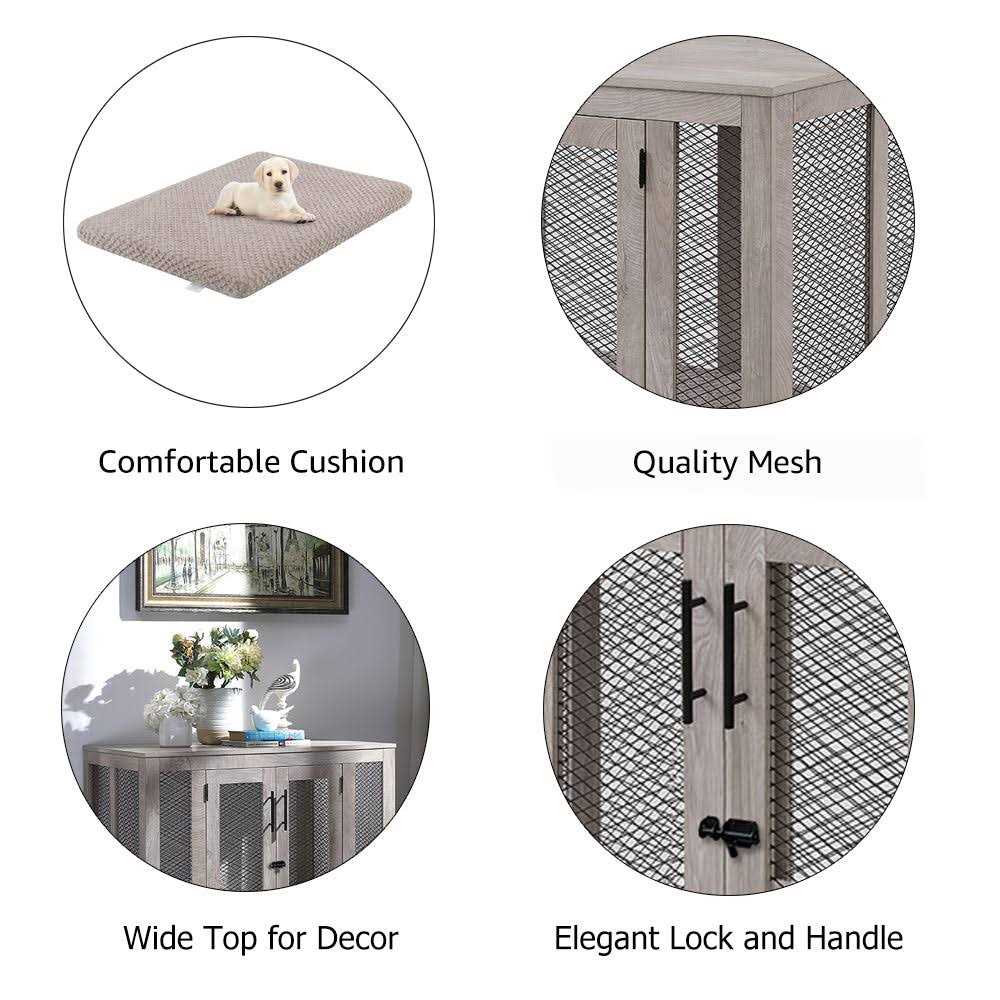 Dog Crate with Cushion and Tray K986569