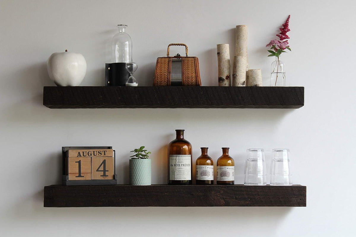Reclaimed Wood Floating Shelves, Set of Two I295630