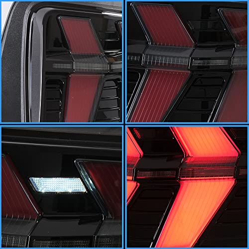 LED Tail Lights with Amber Red Turn Signal Smoke Lens T173