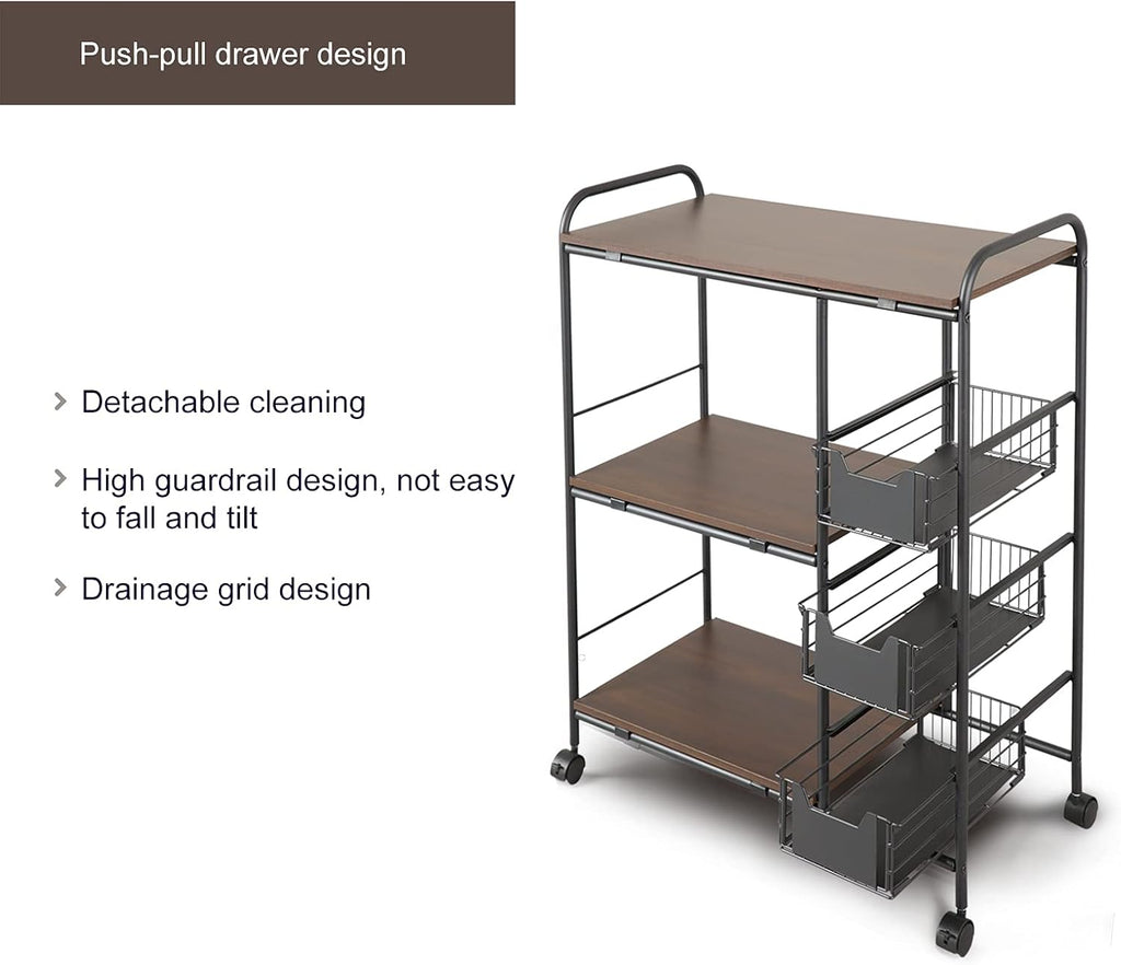 Kitchen Standing Bakers Rack with Storage Basket C45736