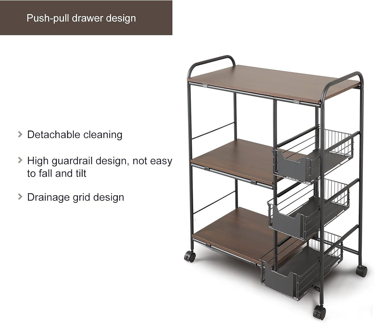 Kitchen Standing Bakers Rack with Storage Basket C45736