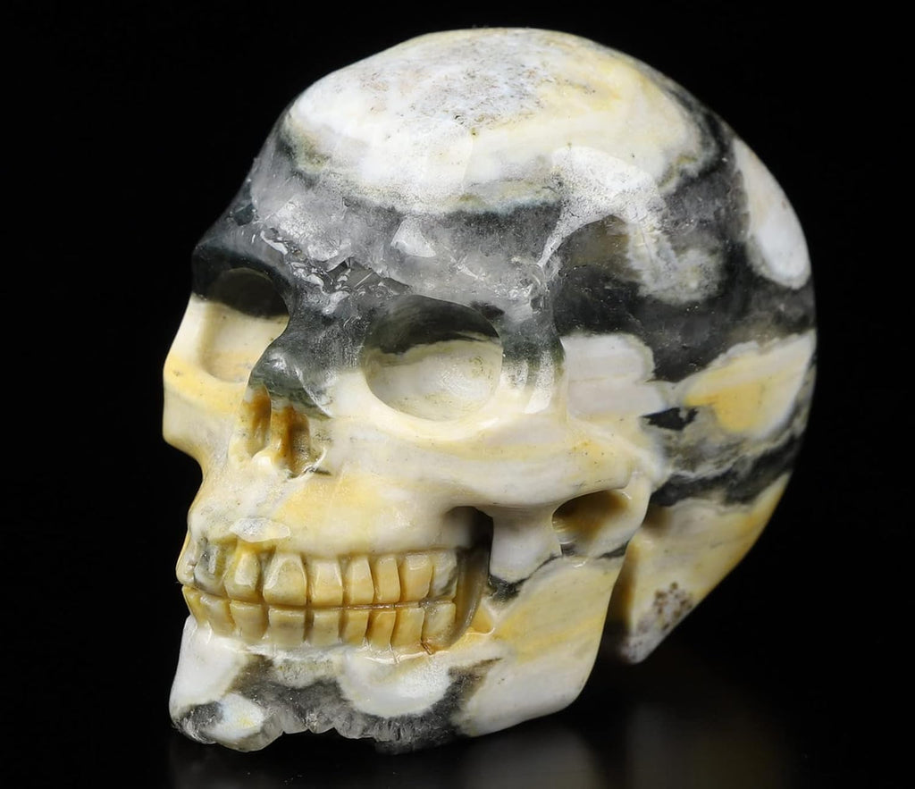 2.0” Ocean Jasper Crystal Skull Hand Carved Gemstone Sculpture Q1598