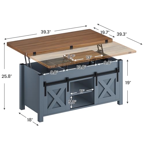 Grey Lift Top Coffee Table with Storage R7400