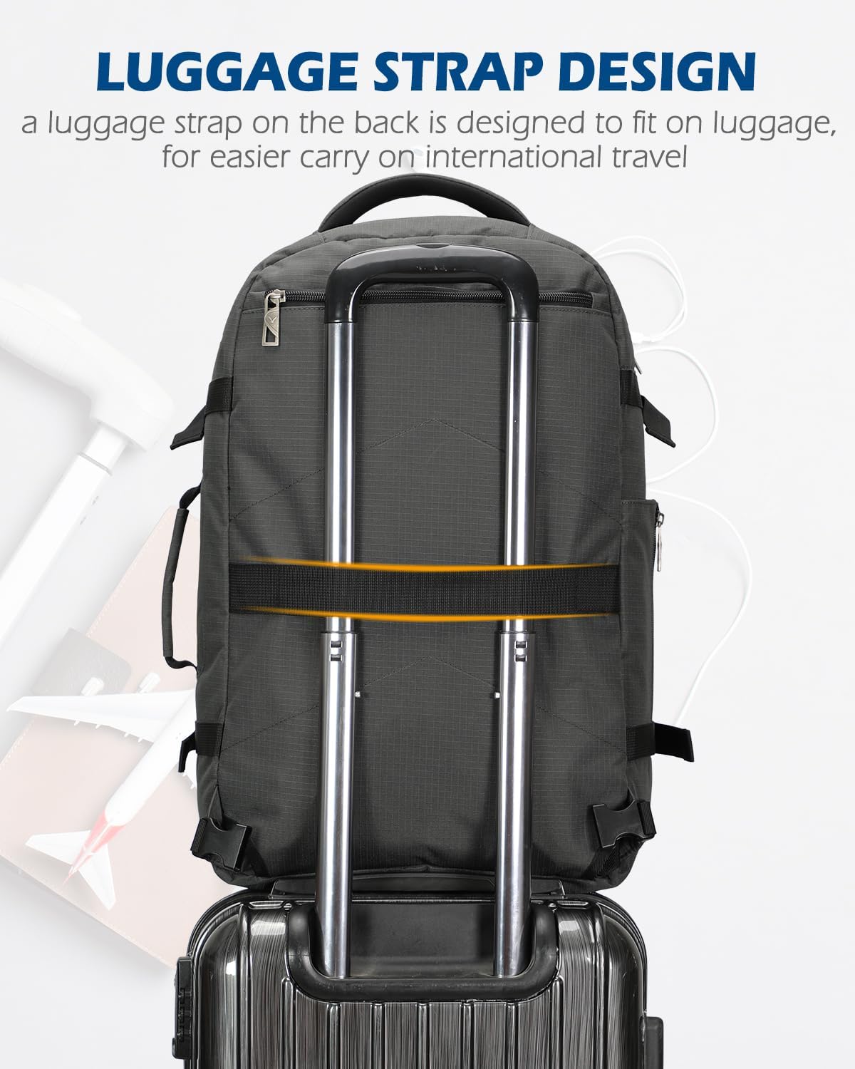 40L Blue with Grey Travel Backpack G80693