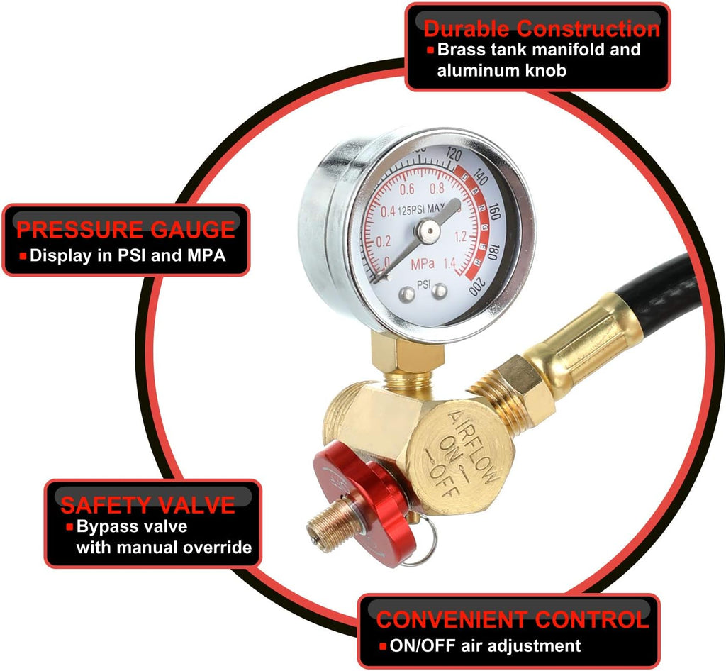 Air Tank Repair Kit with Safety Valve, Pressure Gauge and Hose G1493