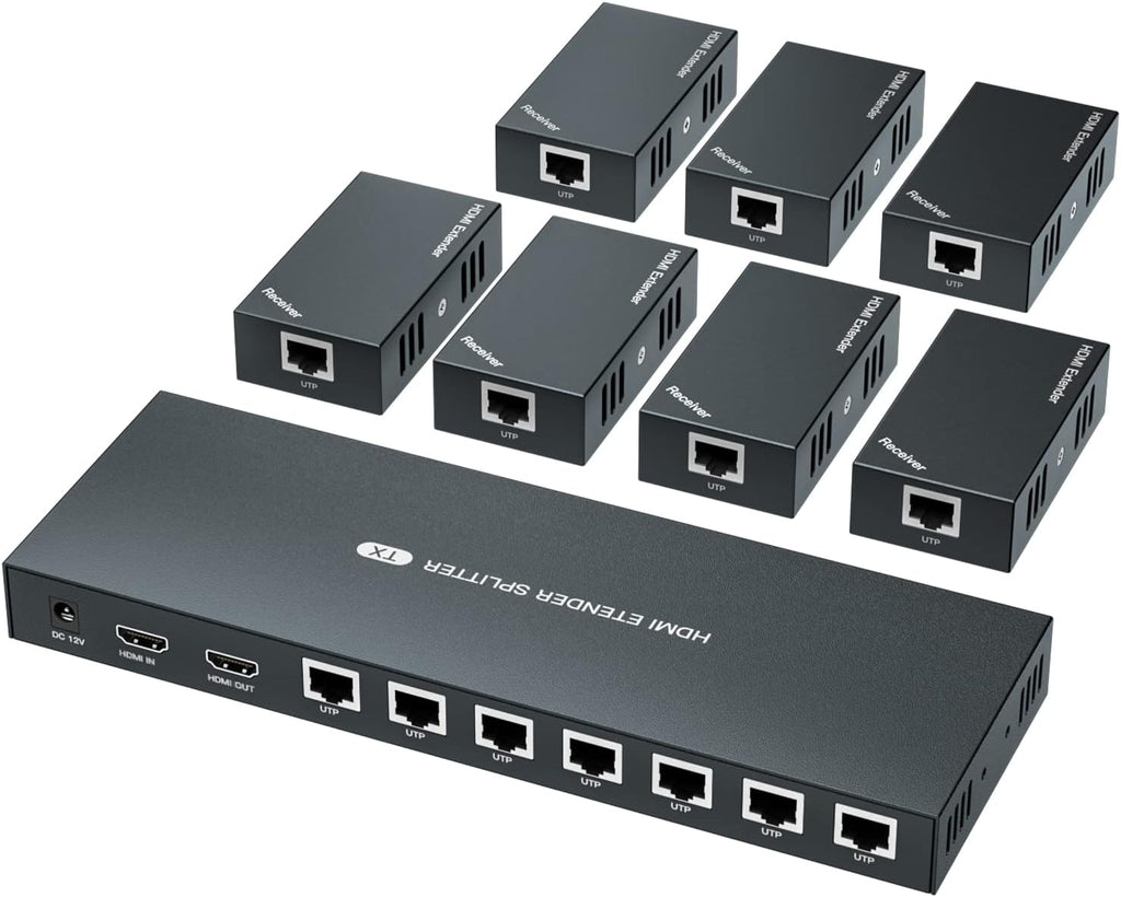 1x8 HDMI Splitter Extender 1080P Over Cat5e/6 Y654487