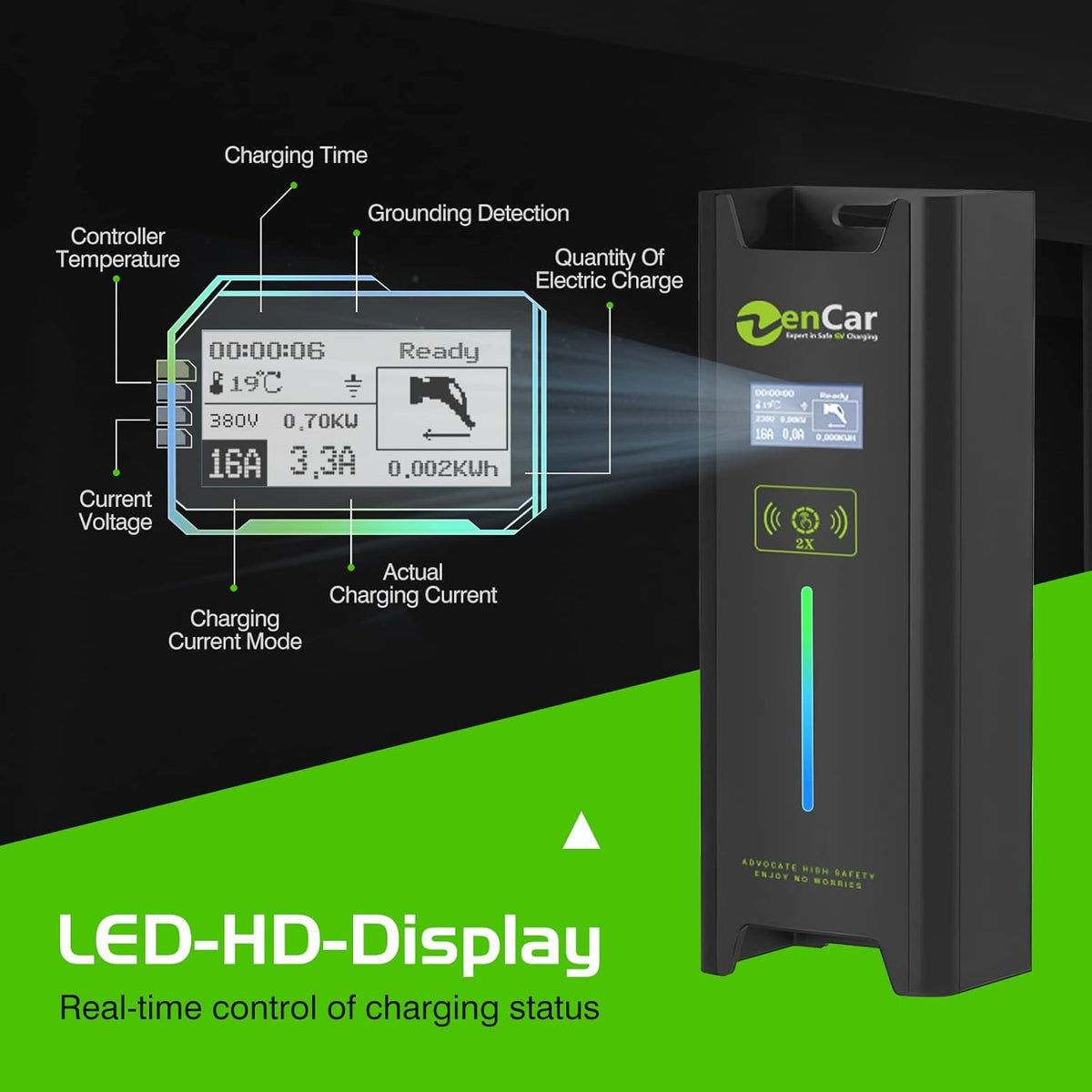 32 Amp Level 2 Portable EV Charger with Cable Holder O256