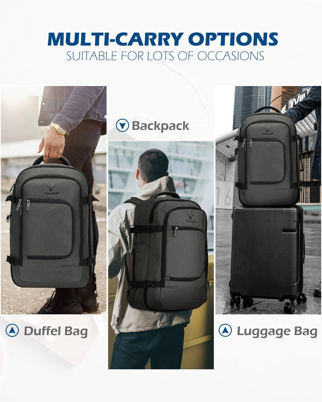 40L Blue with Grey Travel Backpack G80693