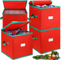 4 Pcs Christmas Ornament Storage Box with 16 Trays J228