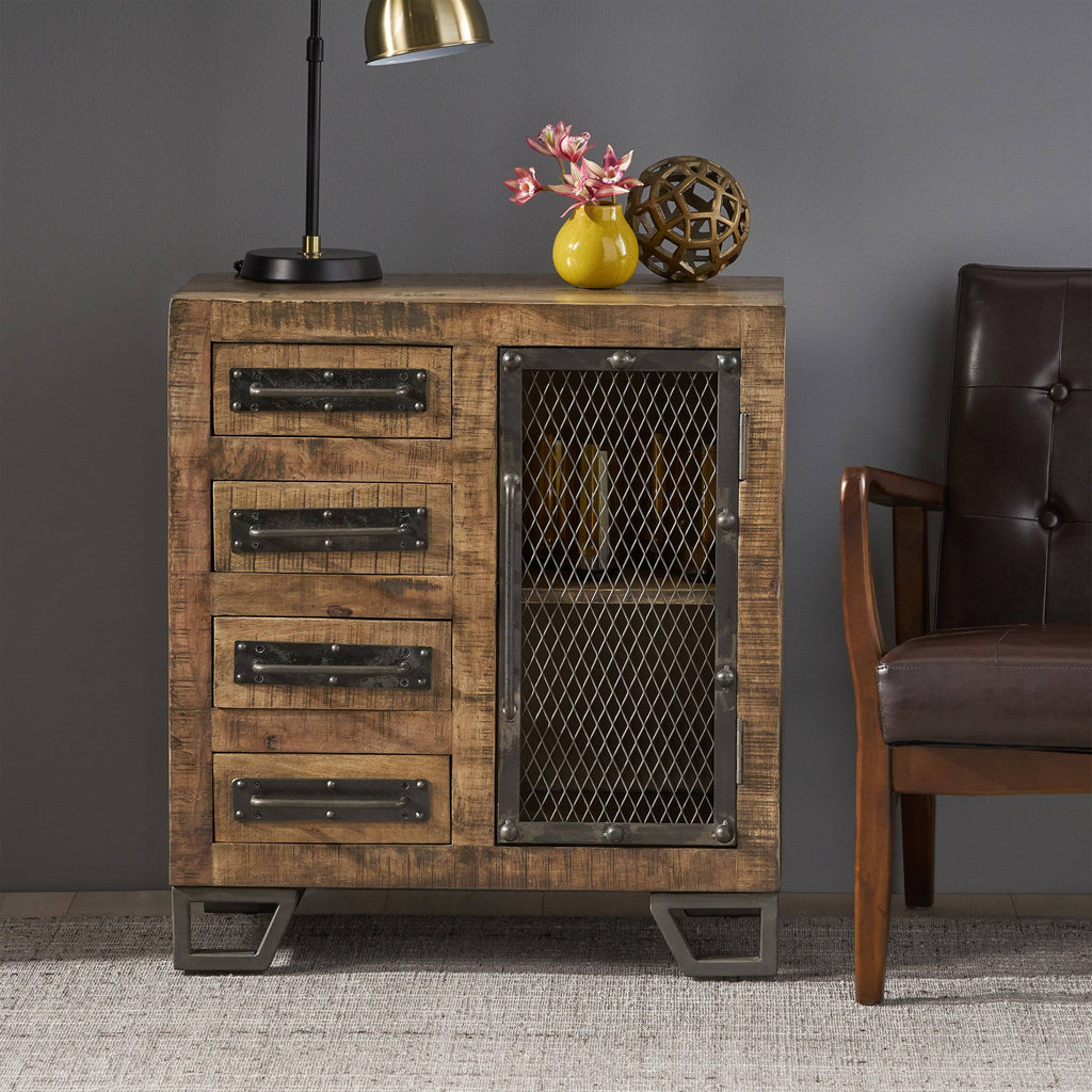 Mango Wood Cabinet with 4 Drawers X109