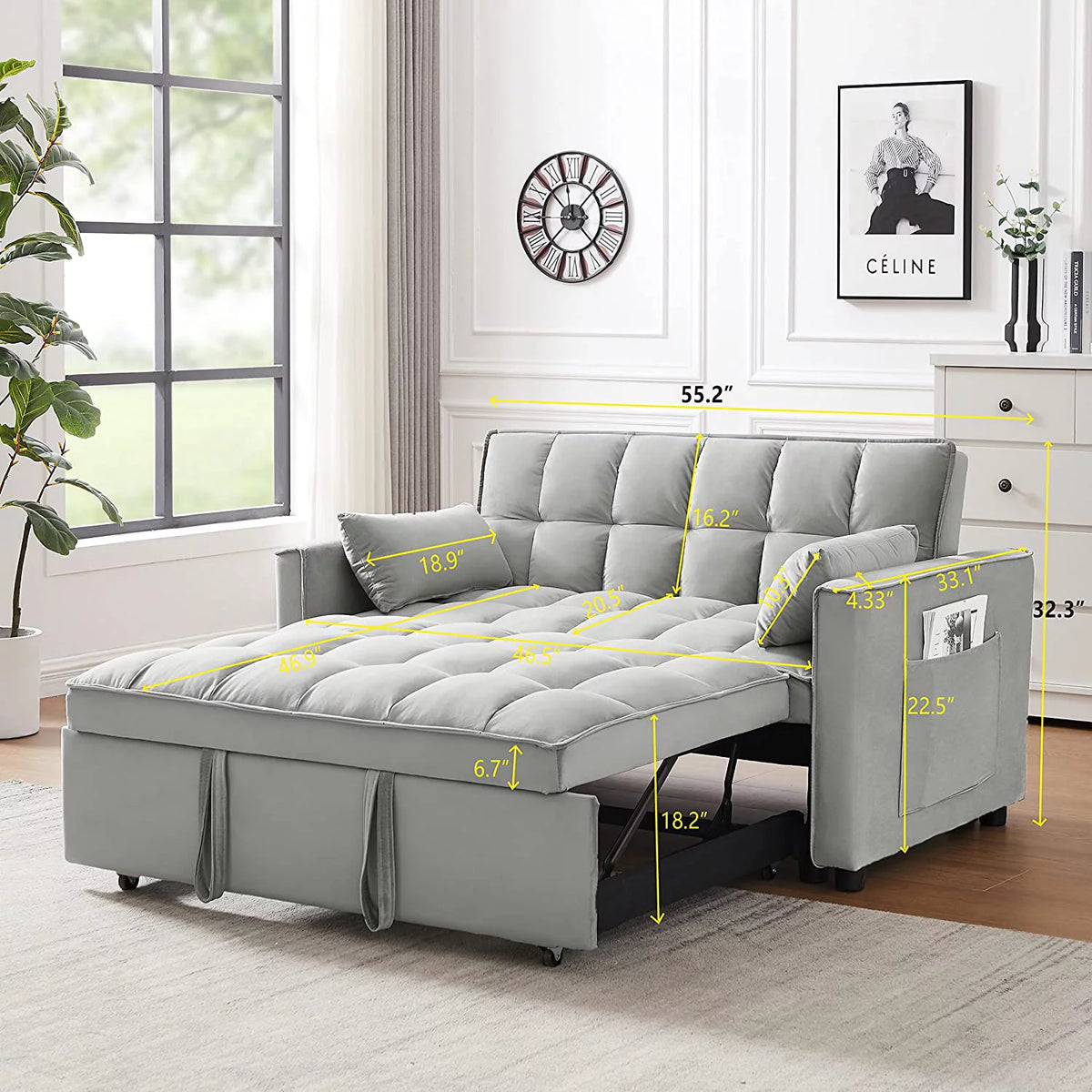 Velvet Loveseat Sofa Couch With Toss Pillows M16570