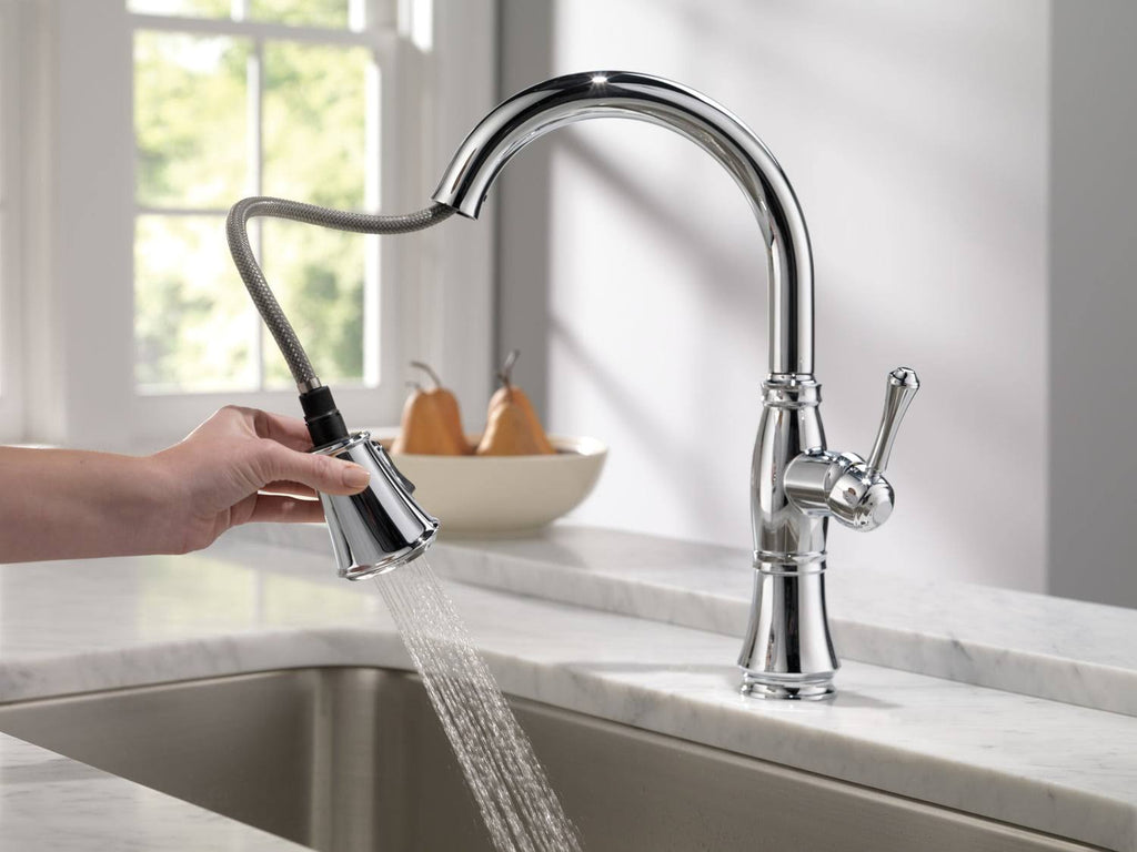 Chrome Single Handle Pull Down Kitchen Faucet O8707