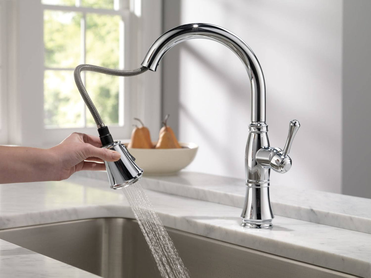 Chrome Single Handle Pull Down Kitchen Faucet O8707