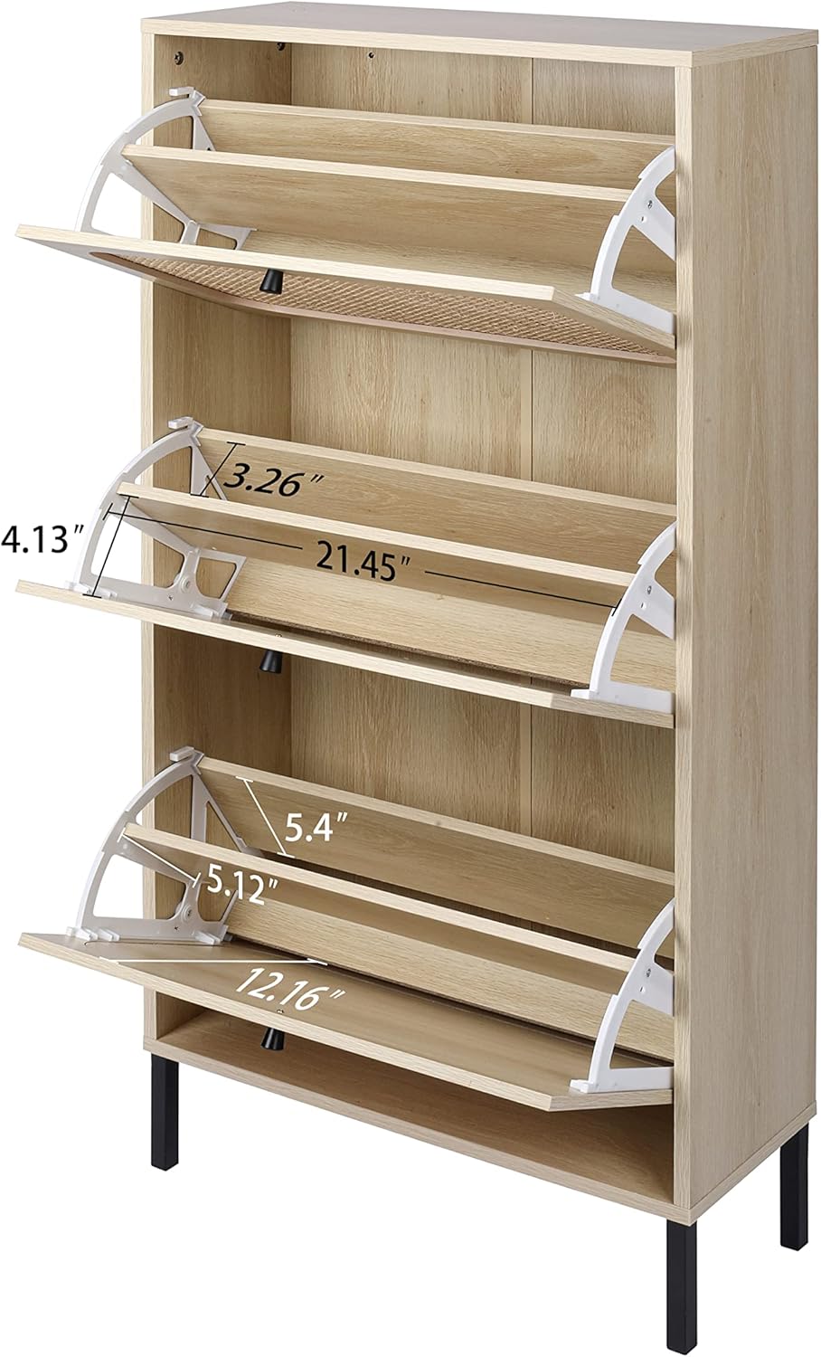 White Freestanding Slim Storage Cabinet P137314