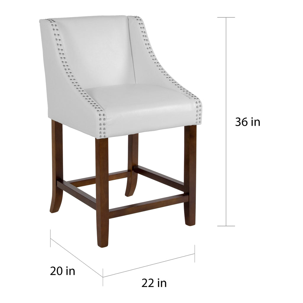 Light Grey Fabric Counter Height Stool B9185