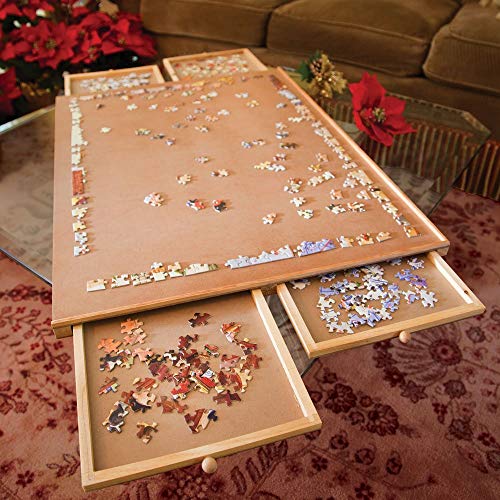 1000 Piece Wooden Puzzle Board with Drawers P185494