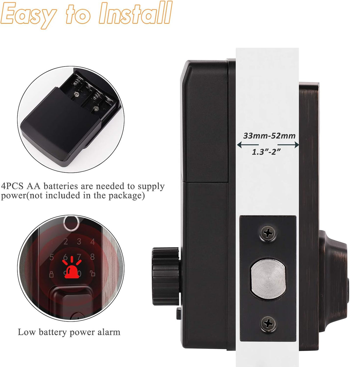 Keyless Entry Electronic Deadbolt Oil Rubbed Bronze Q1701