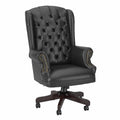 Black Leather Executive Office Chair with Nailhead Trim J53094
