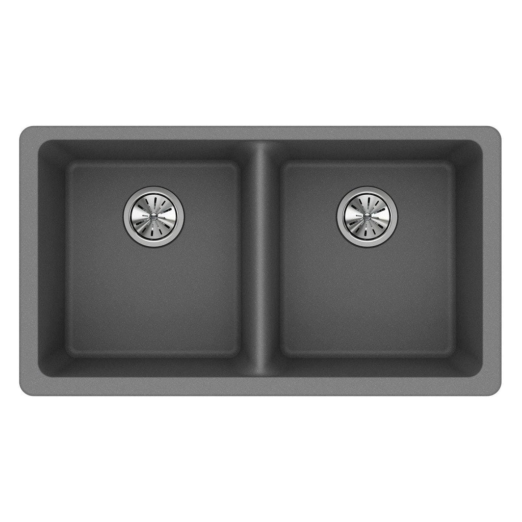 33-in Double-Bowl Undermount Kitchen Sink D711714