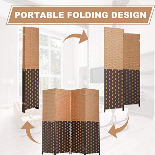 Black 6 Panel 6 ft Foldable Room Divider E928420