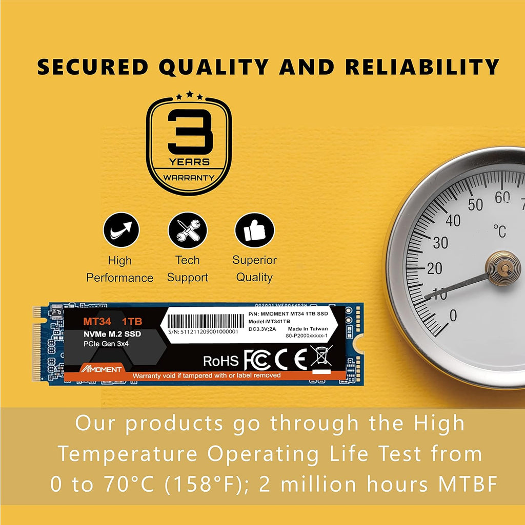 1TB NVMe M.2 2280 PCIe Gen 3x4 Internal Solid State Drive R315258