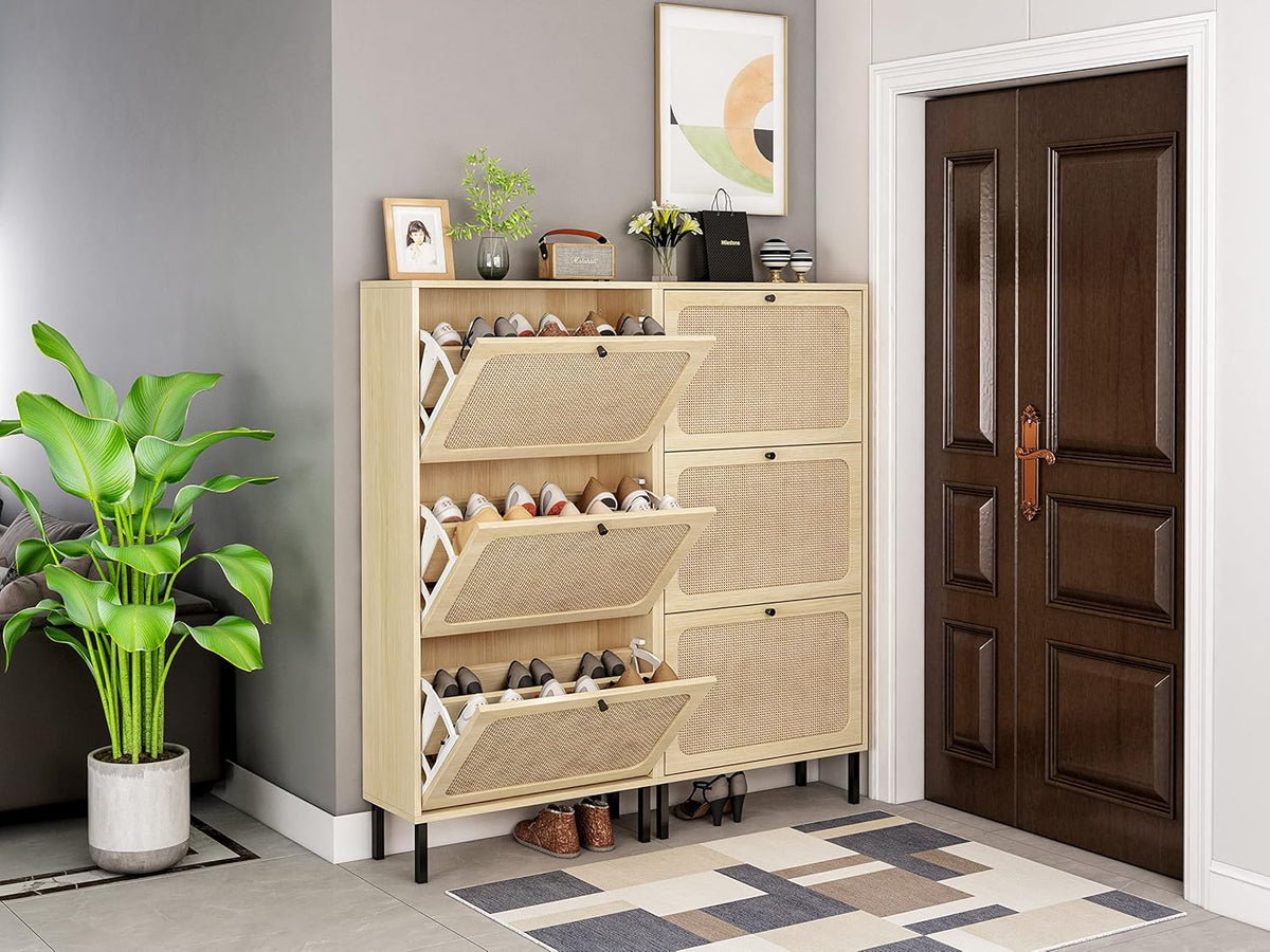White Freestanding Slim Storage Cabinet P137314